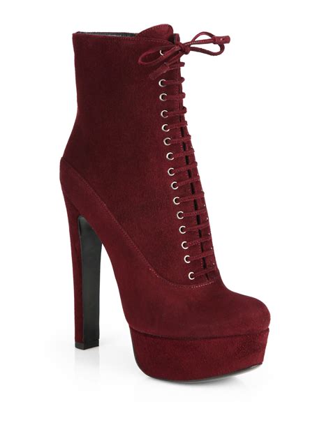 red prada suede heels|Prada chunky heel ankle boots.